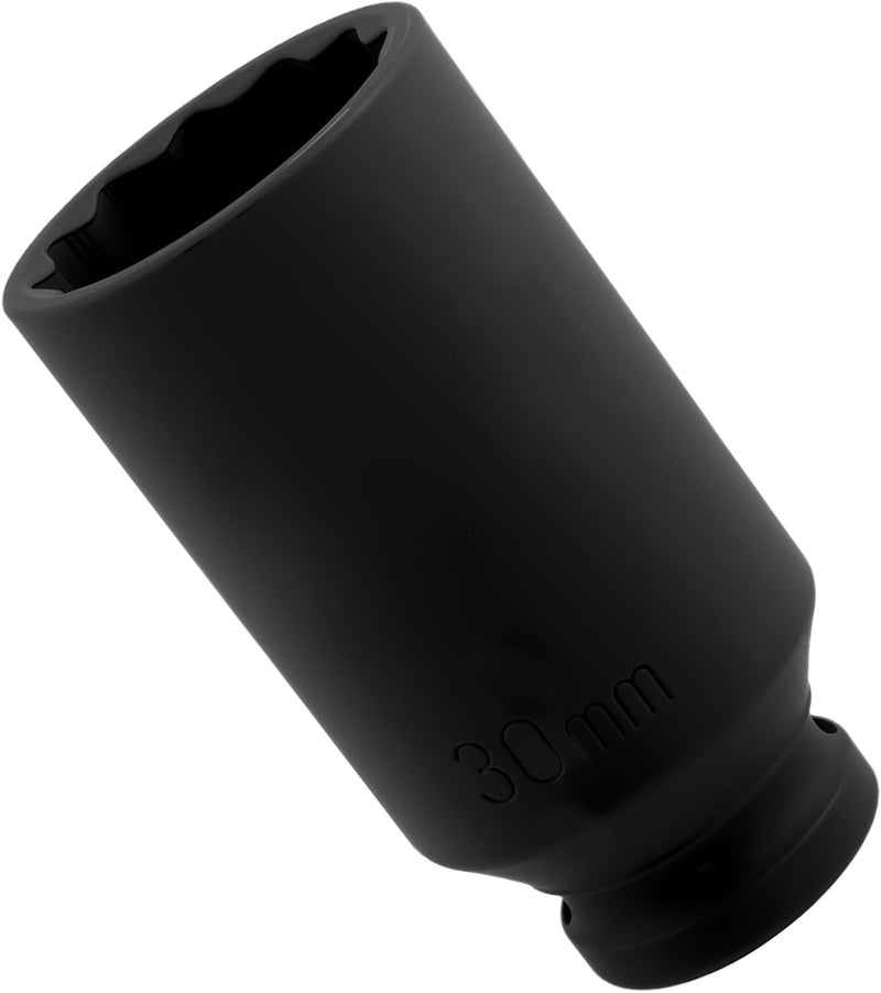 Figpade 30mm Socket 1/2 Drive,30mm 12 Point Axle Nut Socket for Quick Dismantling Axle Shaft Nuts,Professional 30 mm Sockets Deep Impact Sockets Set 1/2 Drive Automotive Tools - Image 1
